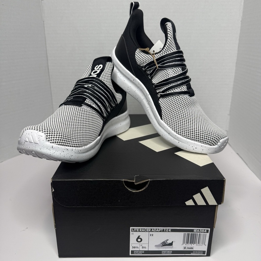 adidas Lite Racer Adapt 7.0 K IE6384 Kids Slip On Shoes Size 6 New Box